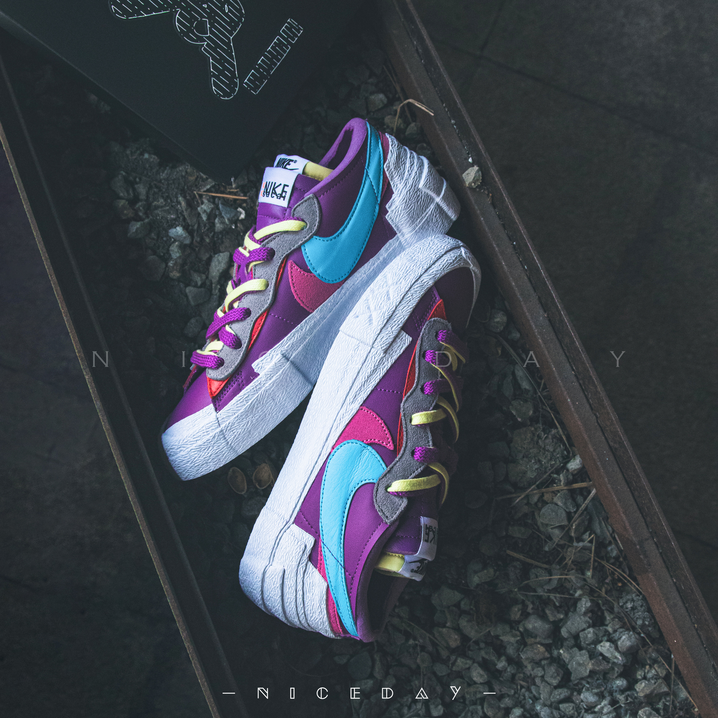 NiceDay 代購 Kaws x sacai x Nike Blazer Low 三方聯名 紫色 DM7901-500