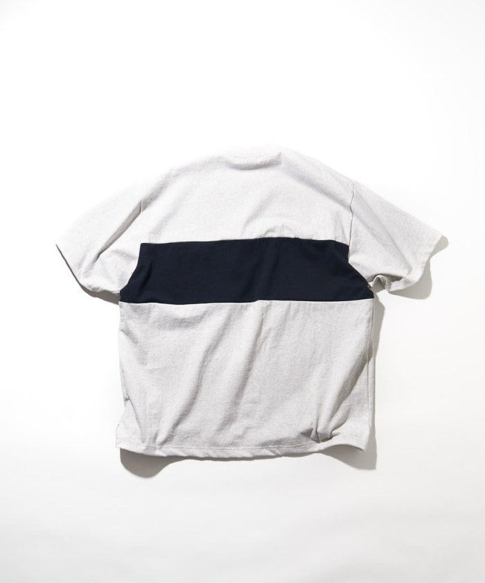 NAUTICA Panel Border S/S Pocket Tee 灰藍寬條紋 短袖  男女款 NTC-50 [台灣現貨]
