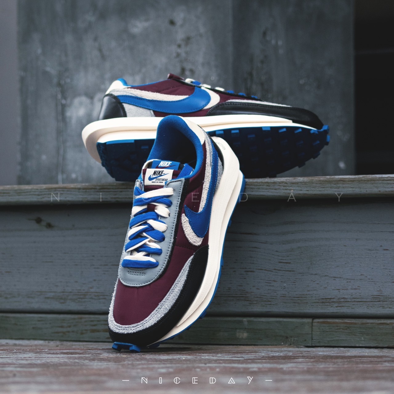 NiceDay 代購 NIKE x sacai x UNDERCOVER 三方聯名 酒紅 DJ4877-600