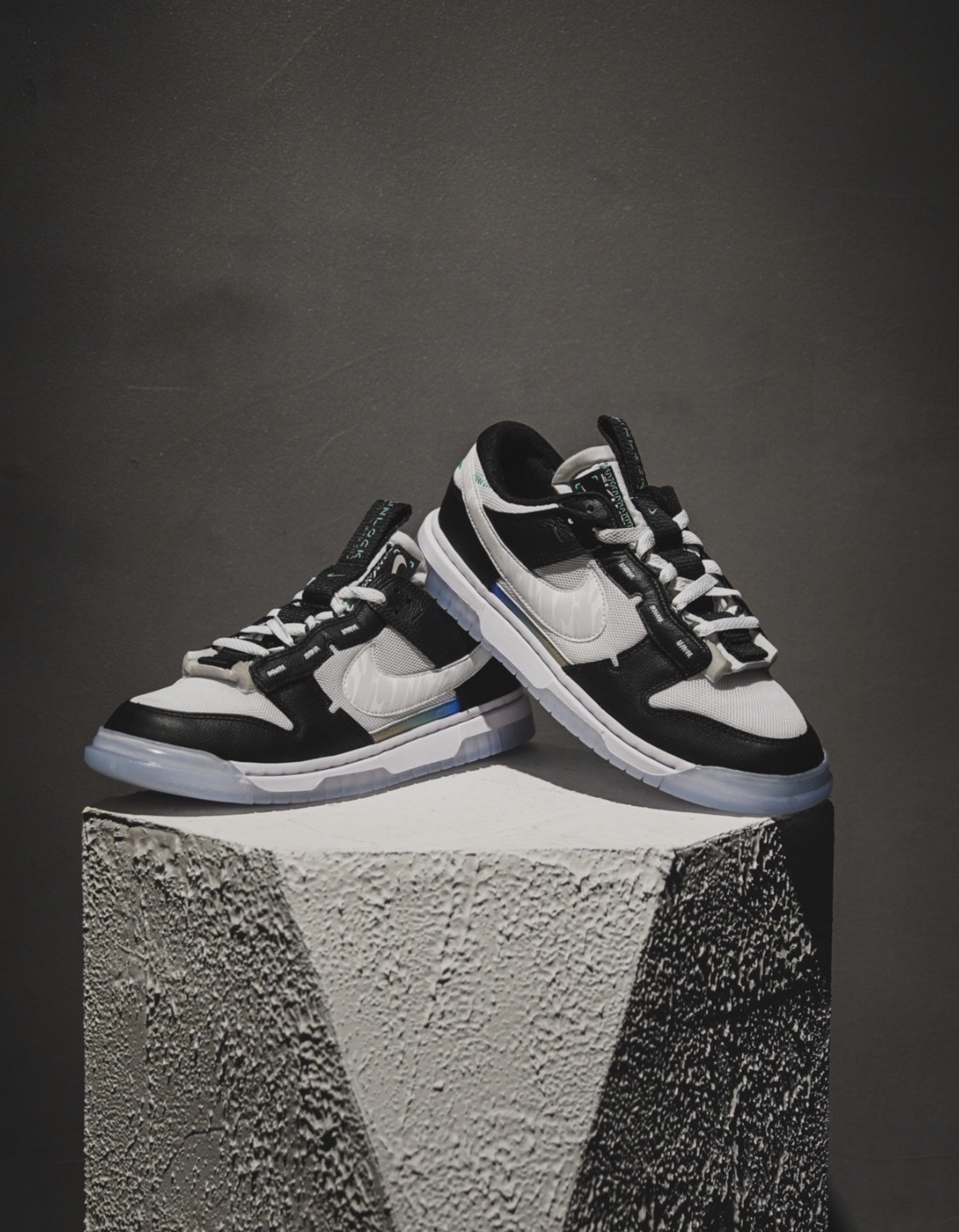 Nike Air Dunk Jumbo 熊貓 解構 冰底  反光