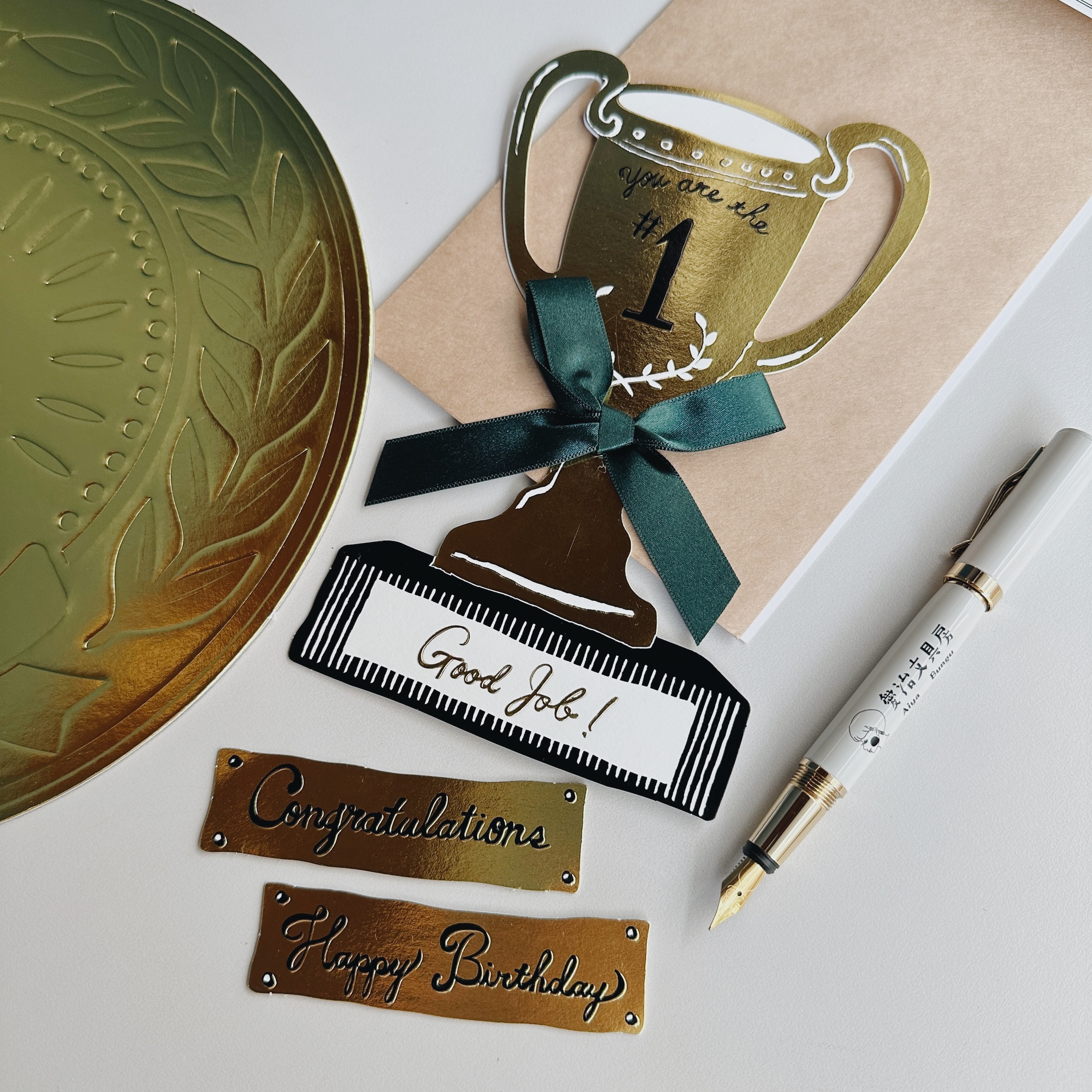 燙金獎盃卡片 萬用賀卡｜日本Greeting Life