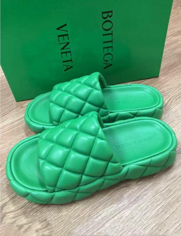 Bottega Veneta 男款綠色菱格拖鞋  709004   VBRR0  3708 -T