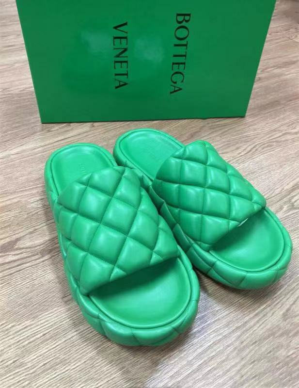 Bottega Veneta 男款綠色菱格拖鞋  709004   VBRR0  3708 -T