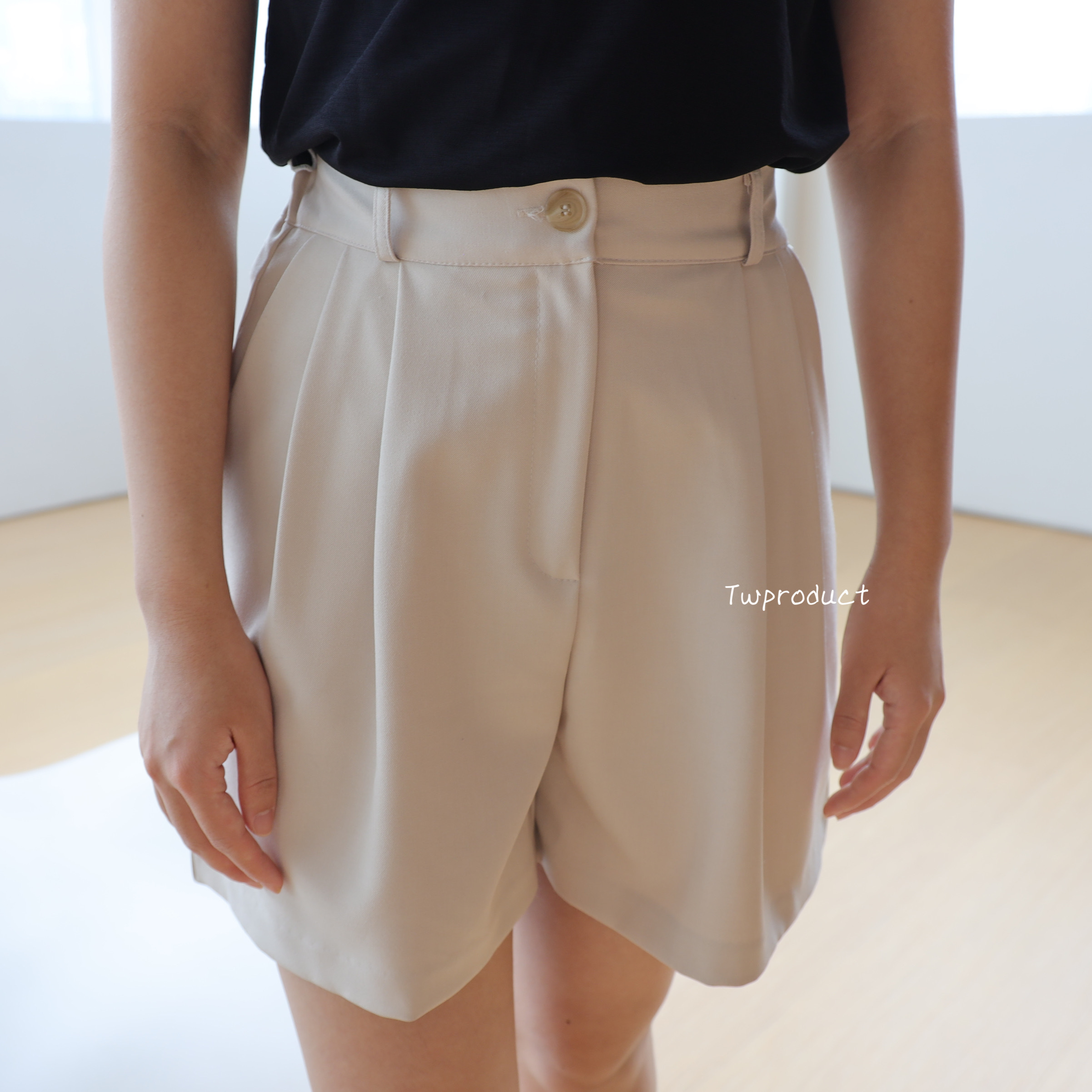 ✨||SR13 ||木扣西褲料闊短褲