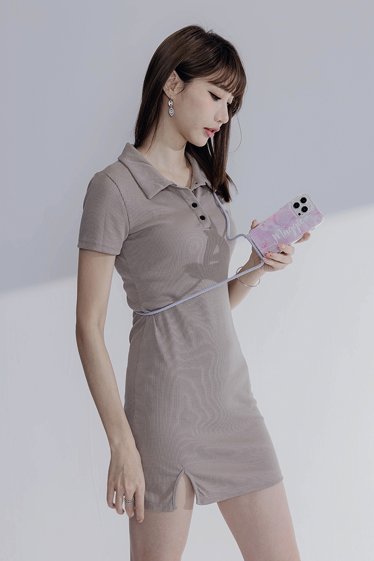 粉色控大理石 - (客製化) iPhone透明掛繩手機殼