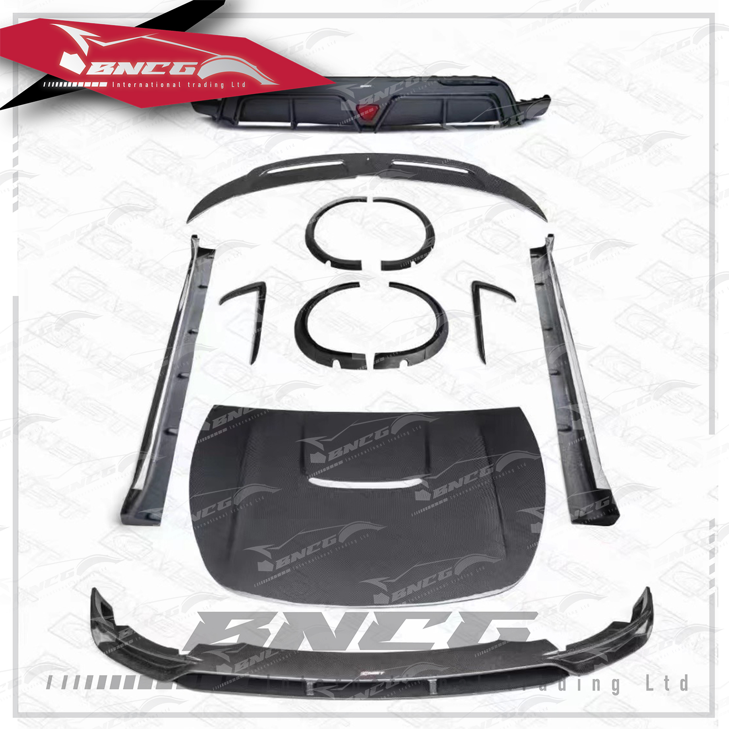 特斯拉 Tesla Model Y 改裝 碳纖維 空力套件 CMST 前後導流 側裙 前風刀 尾翼 輪弧 引擎蓋