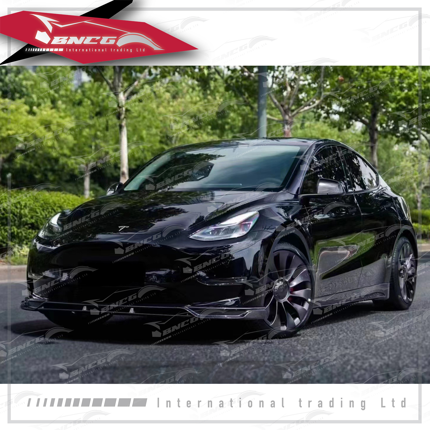 特斯拉 Tesla Model Y 改裝 碳纖維 空力套件 CMST 前後導流 側裙 前風刀 尾翼 輪弧 引擎蓋