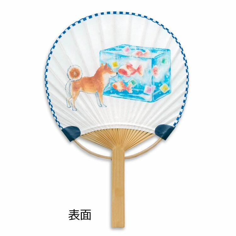 柴犬與金魚 竹扇子造型卡片組｜日本ACTIVE CORPORATION