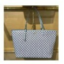 [S] TORY BURCH GEO LOGO TOP ZIP TOTE,GRAY GEO LOGO ALLOVER, 143364-061 (STB355)