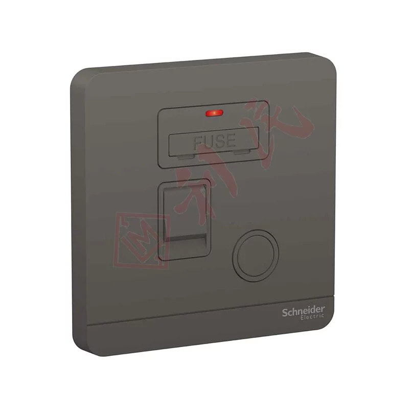 Schneider 施耐德 奐尚（沉醉金）13A 單位保險菲士蘇連雙極開關掣及LED指示燈 E8331DFSGN_WG_C5 （沉醉金/石墨灰/白色/胡桃木）