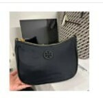 [S] TORY BURCH NYLON WEB CONVERTIBLE CROSSBODY,BLACK, 88370-001 (STB359)