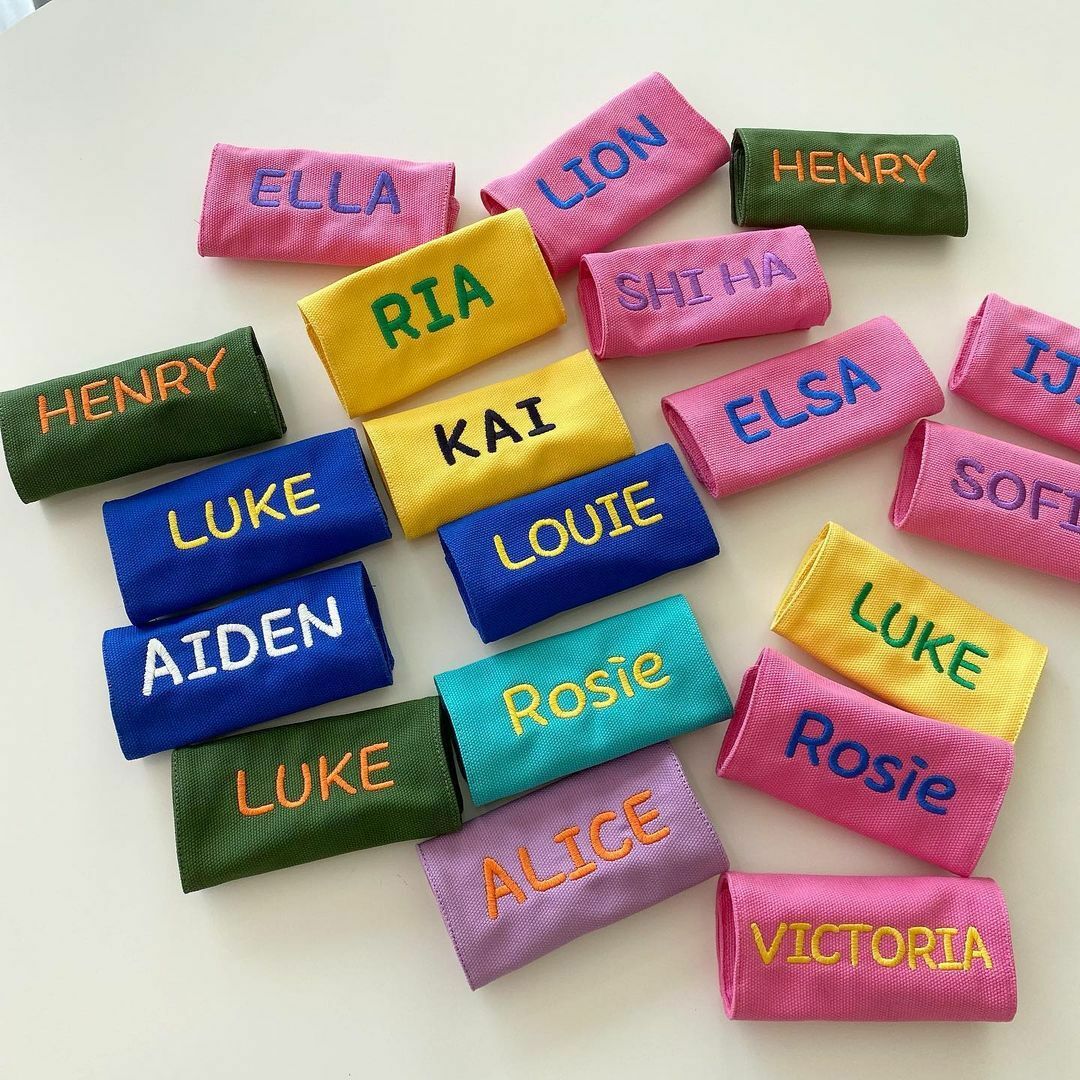 Korea客製化刺繡行李牌、書包名牌