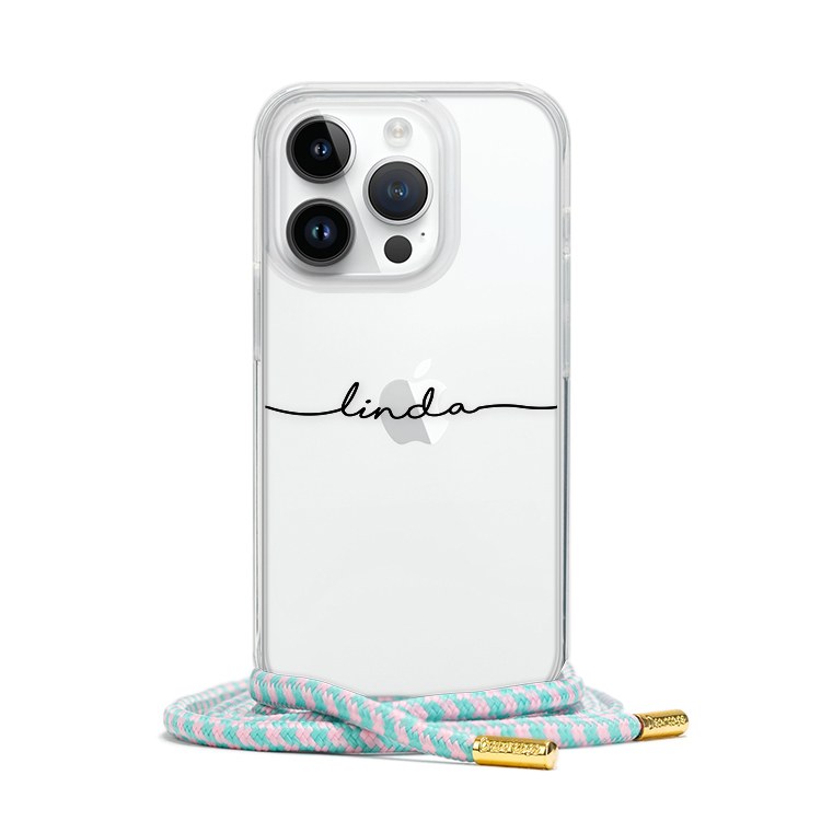 文青簽名 - (客製化) iPhone透明掛繩手機殼