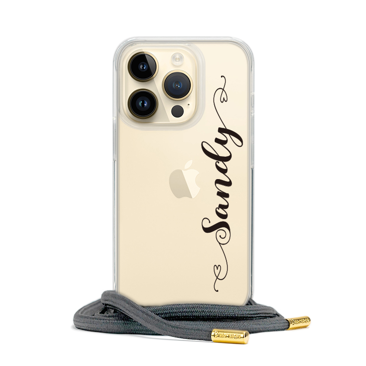 愛心簽名 - (客製化) iPhone透明掛繩手機殼