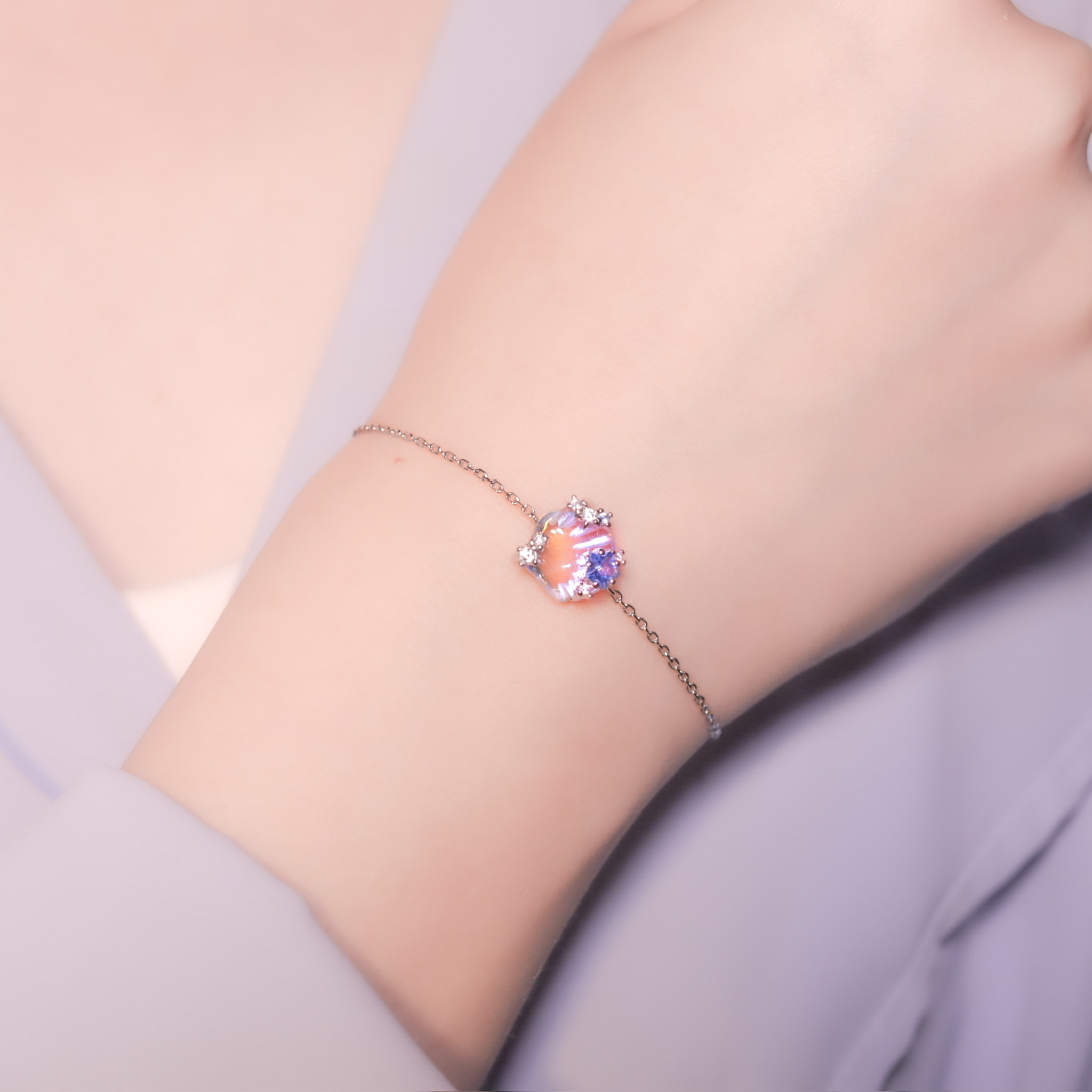 | 925純銀・ 琉璃 | 貝殼戀曲手鏈 | BR0411 |