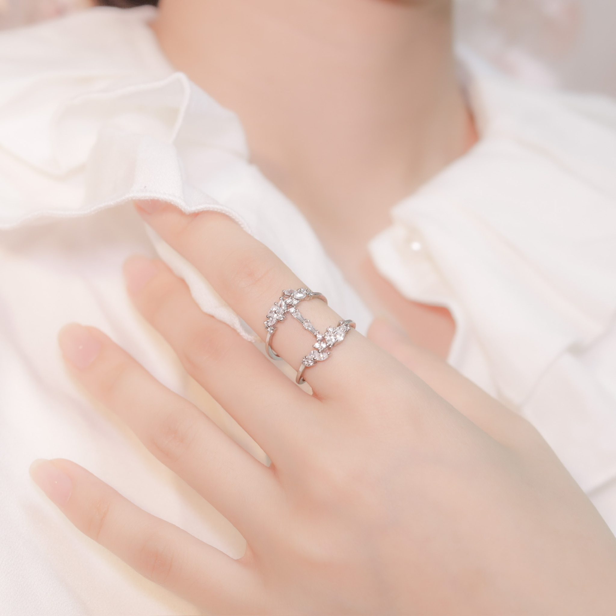 | 925 Silver・ White Gold | Good Night From Petals Ring  | RI0293 |