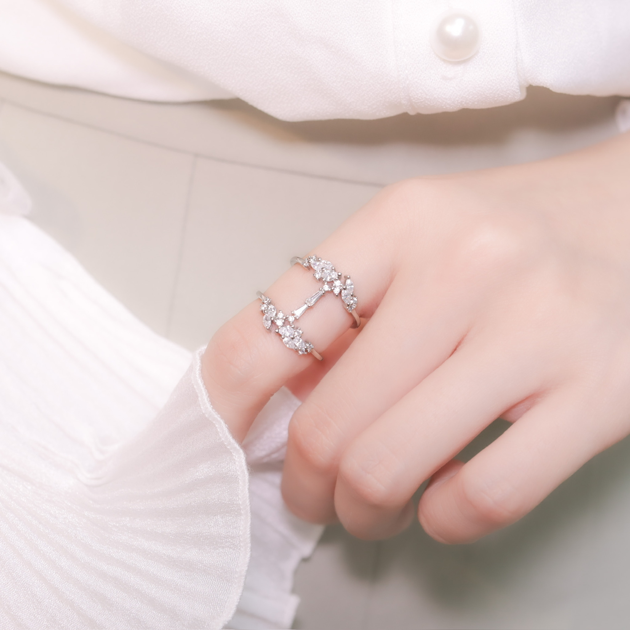| 925 Silver・ White Gold | Good Night From Petals Ring  | RI0293 |