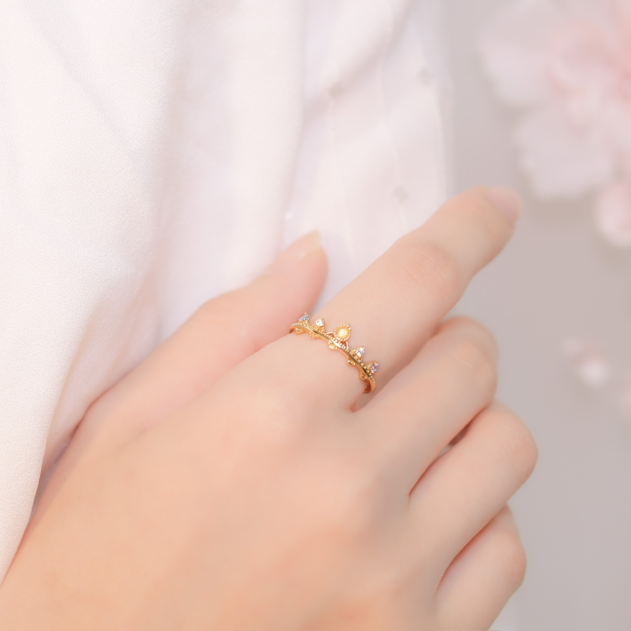 | 925純銀・厚鍍金・ 蛋白石 | 日不落戒指 | RI0306 |