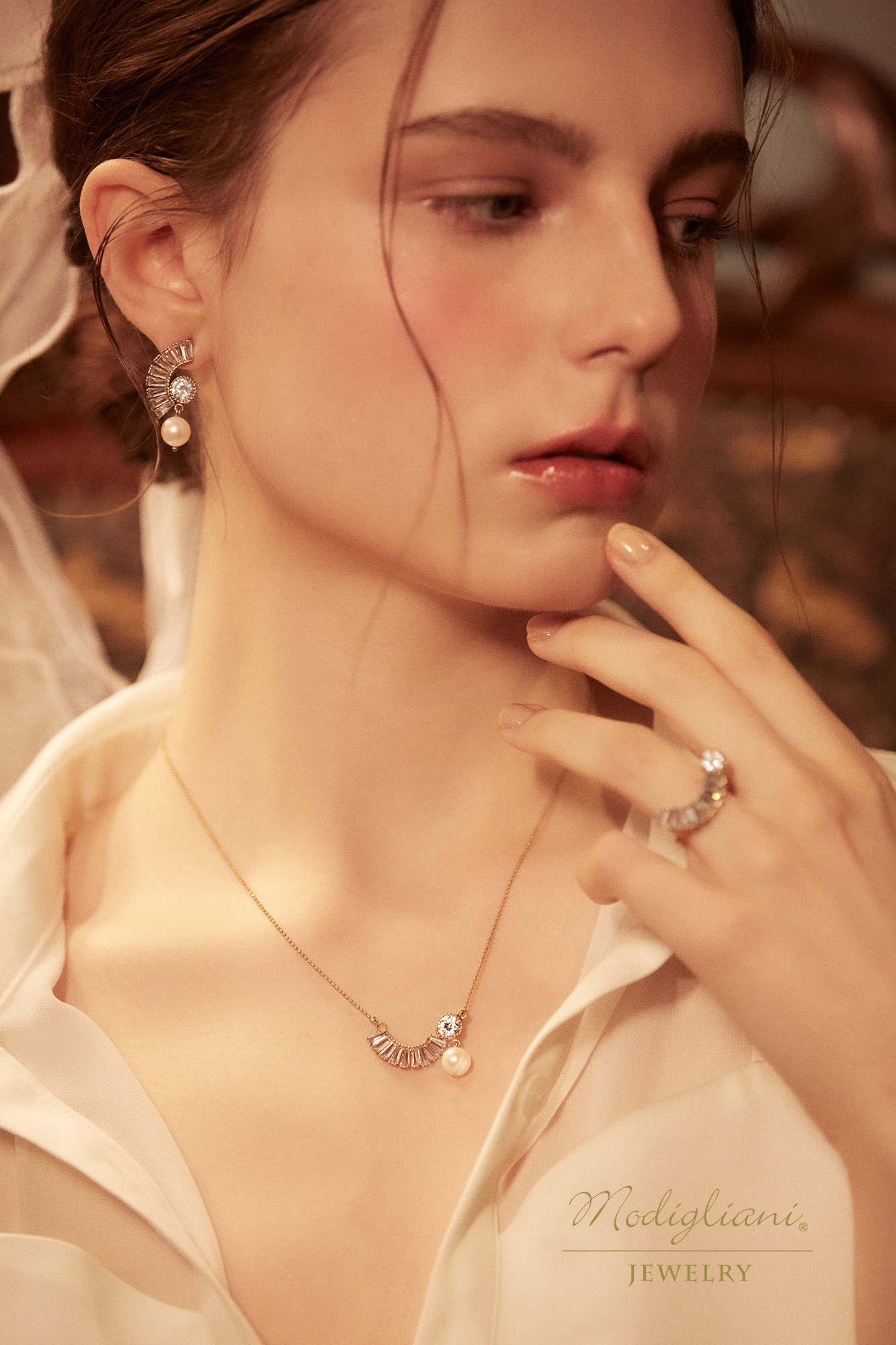 黃銅飾品,黃銅,簡約,百搭,戒指,鋯石,天然珍珠,幾何