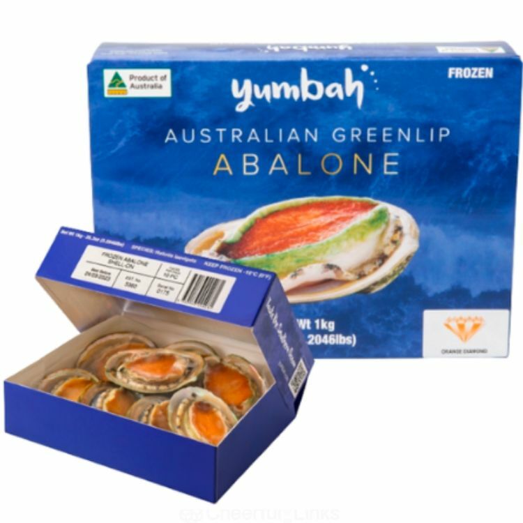Australian Frozen Half Shell Greenlip Abalone (1 kg/box