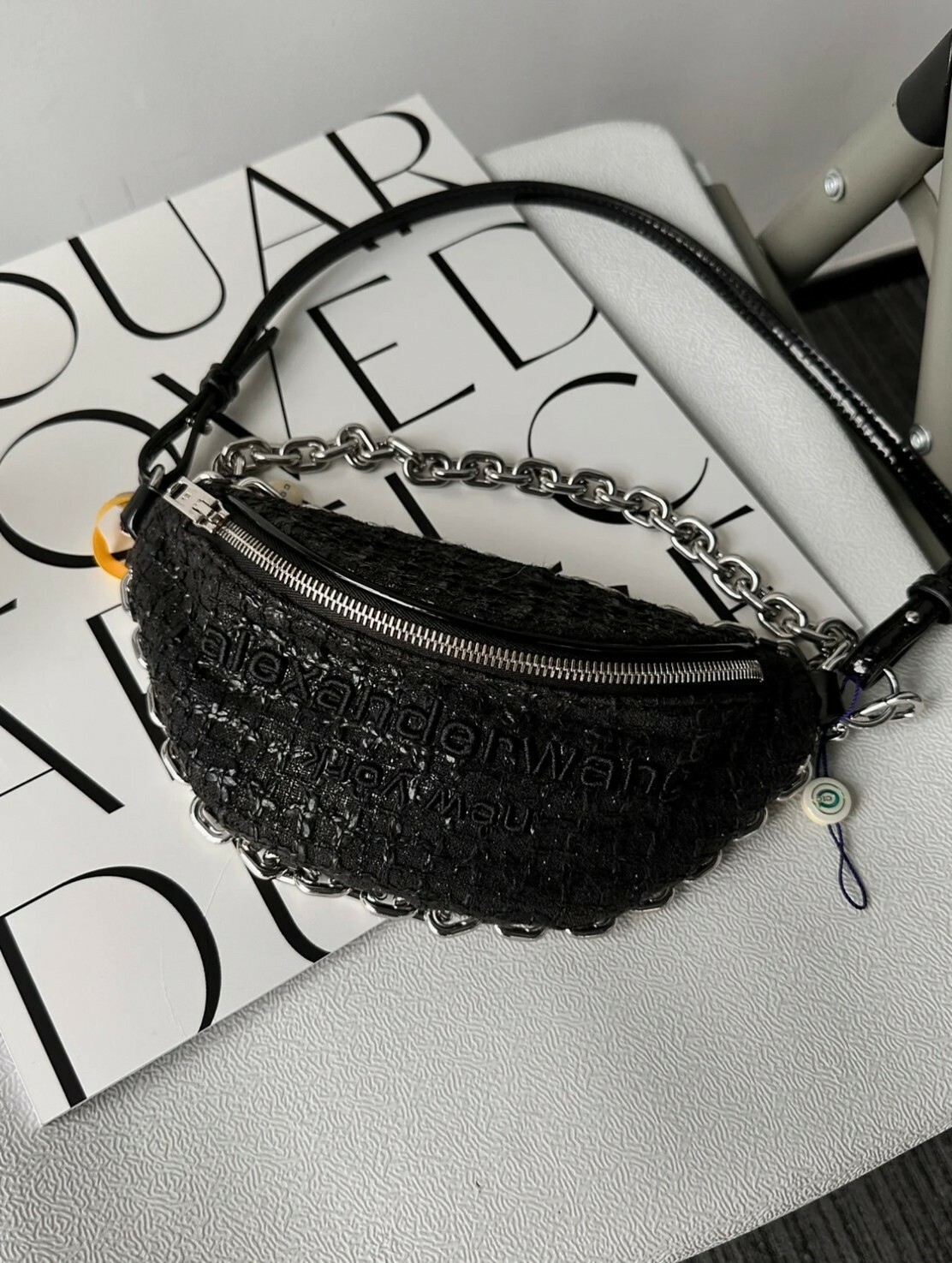 現貨低於5折 Alexander Wang 粗花呢刺繡LOGO腰包 Attica Soft Hybrid Fannypack