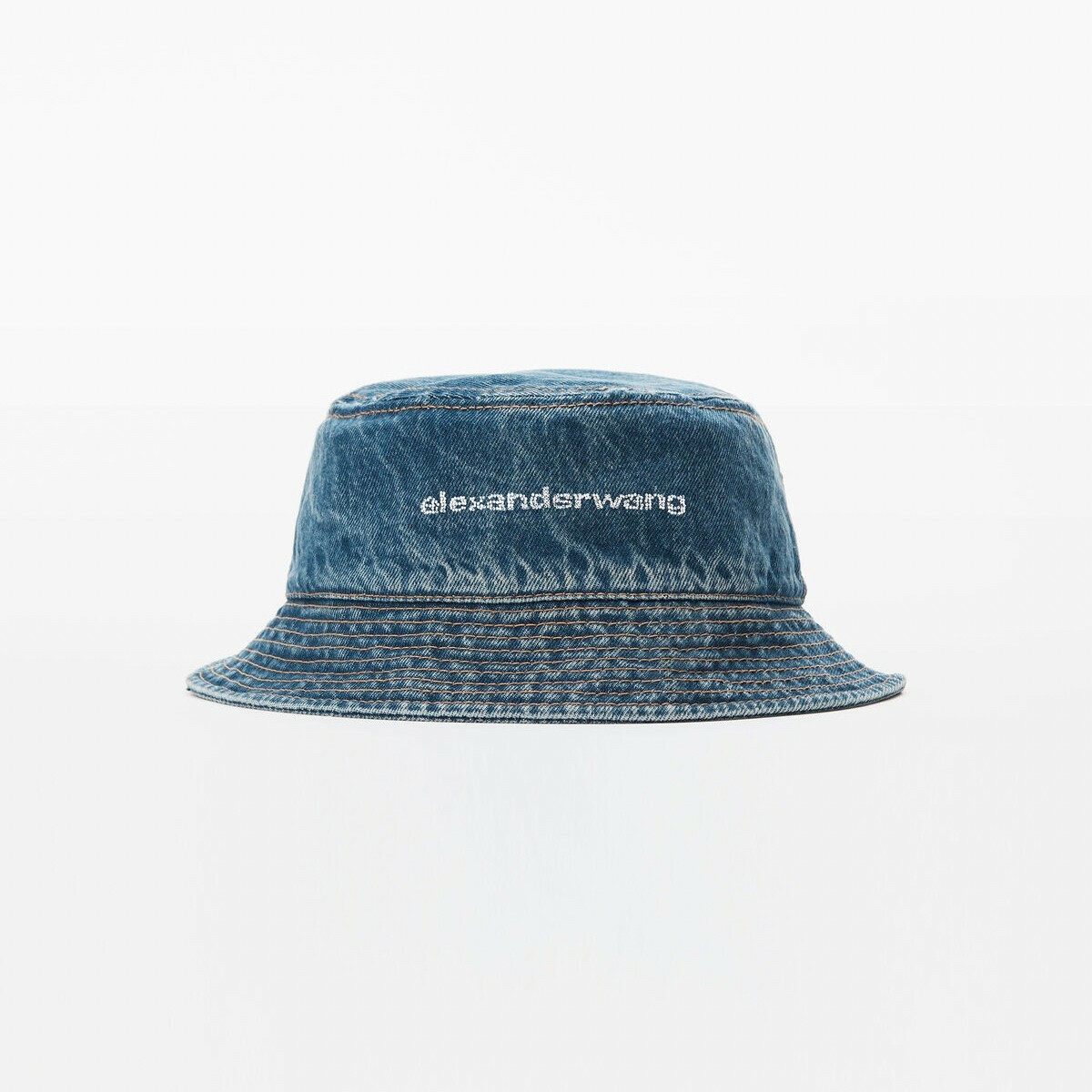 現貨4折 Alexander Wang 水晶徽標單寧漁夫帽 Crystal Logo Denim Bucket Hat