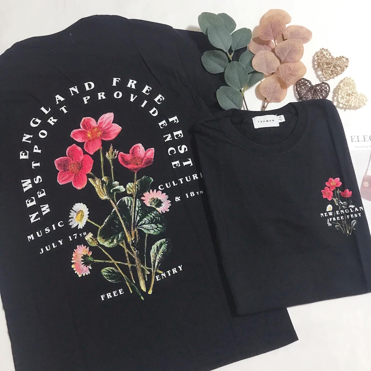 TOPMAN FLORAL BACK PRINT TEE