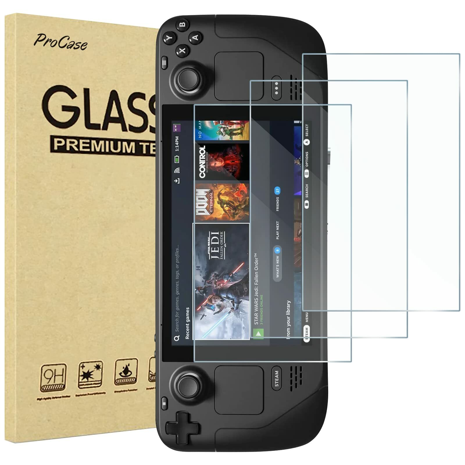 PGTECH Glass Screen Protector for Steam Deck