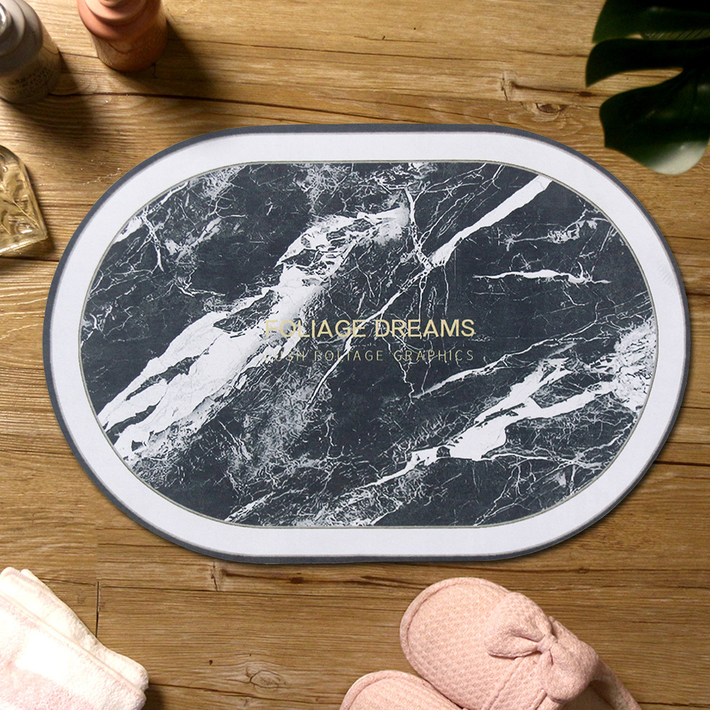 科技絨舒柔吸水地墊-藏黑大理石BS-863