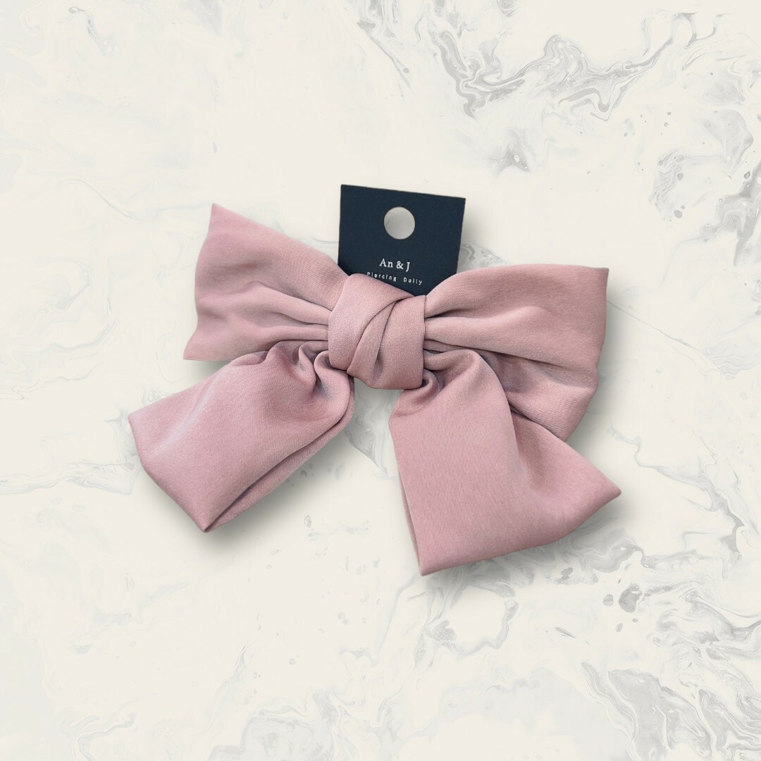 韓國直送髮飾 超大斜紋緞帶蝴蝶結彈夾