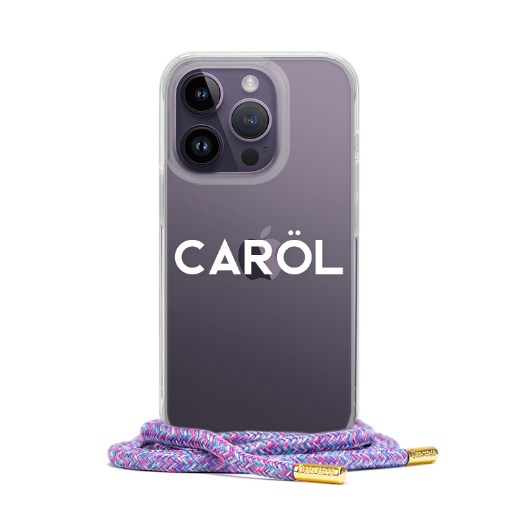 圓潤字體 - (客製化) iPhone透明掛繩手機殼