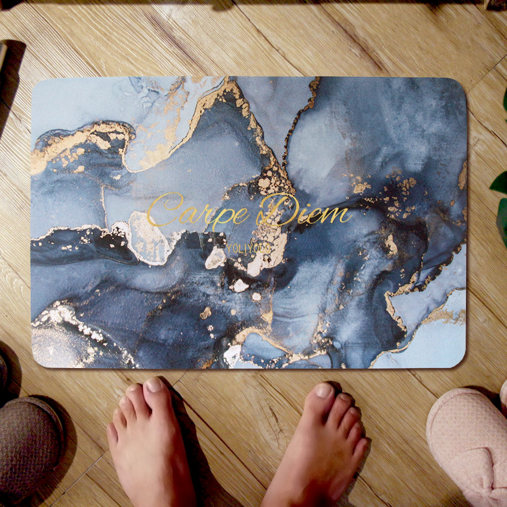 科技絨舒柔吸水地墊-皇藍大理石BS-866