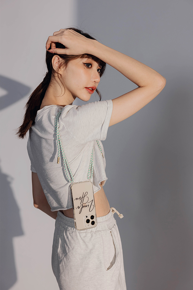 閉眼簽名 - (客製化) iPhone透明掛繩手機殼