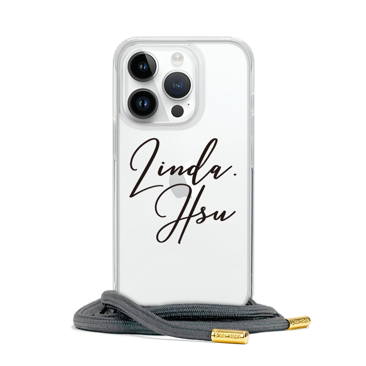 閉眼簽名 - (客製化) iPhone透明掛繩手機殼