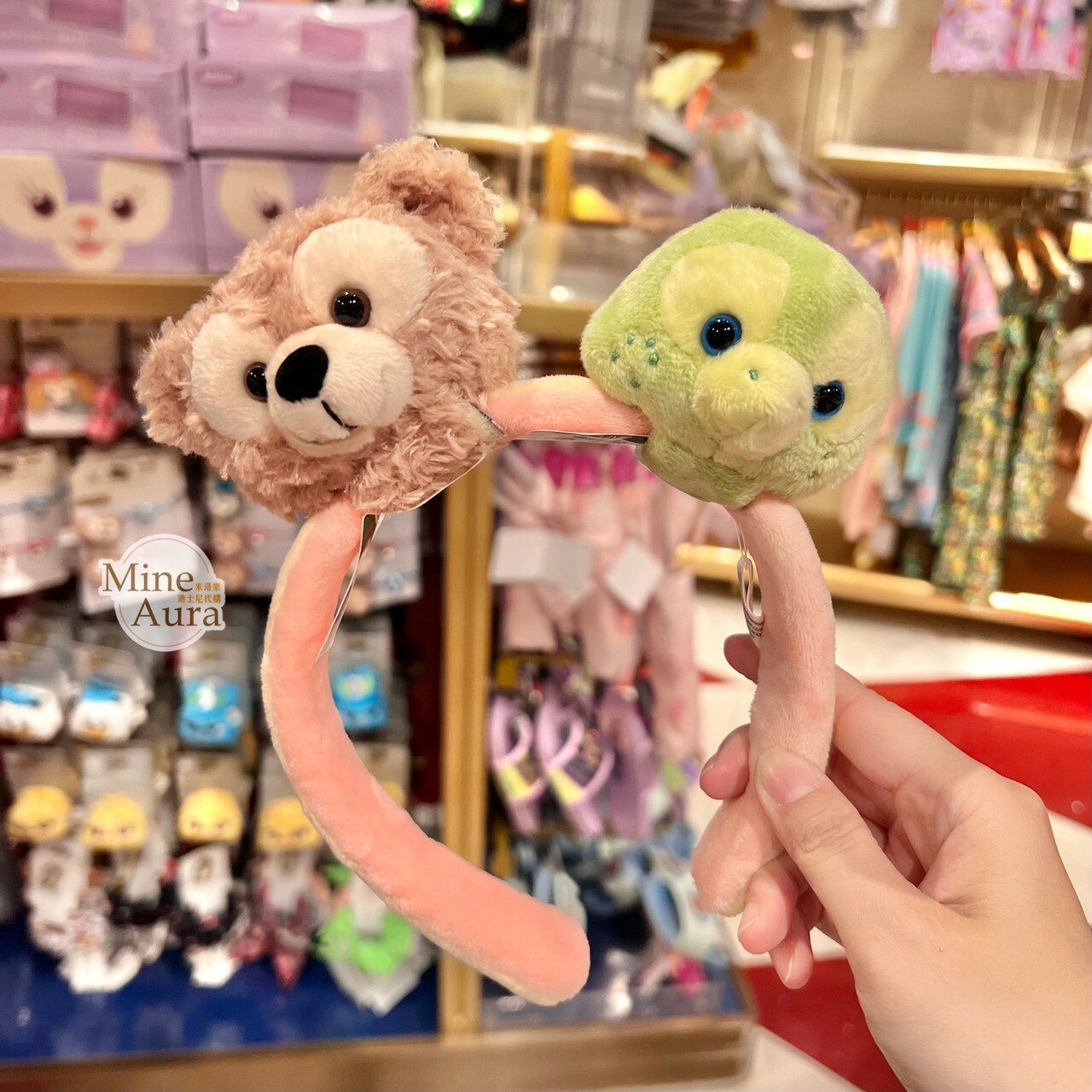 達菲 Duffy 大頭造型 絨毛 迷你公仔 娃娃 (搭配個人客製髮圈用) -香港迪士尼樂園