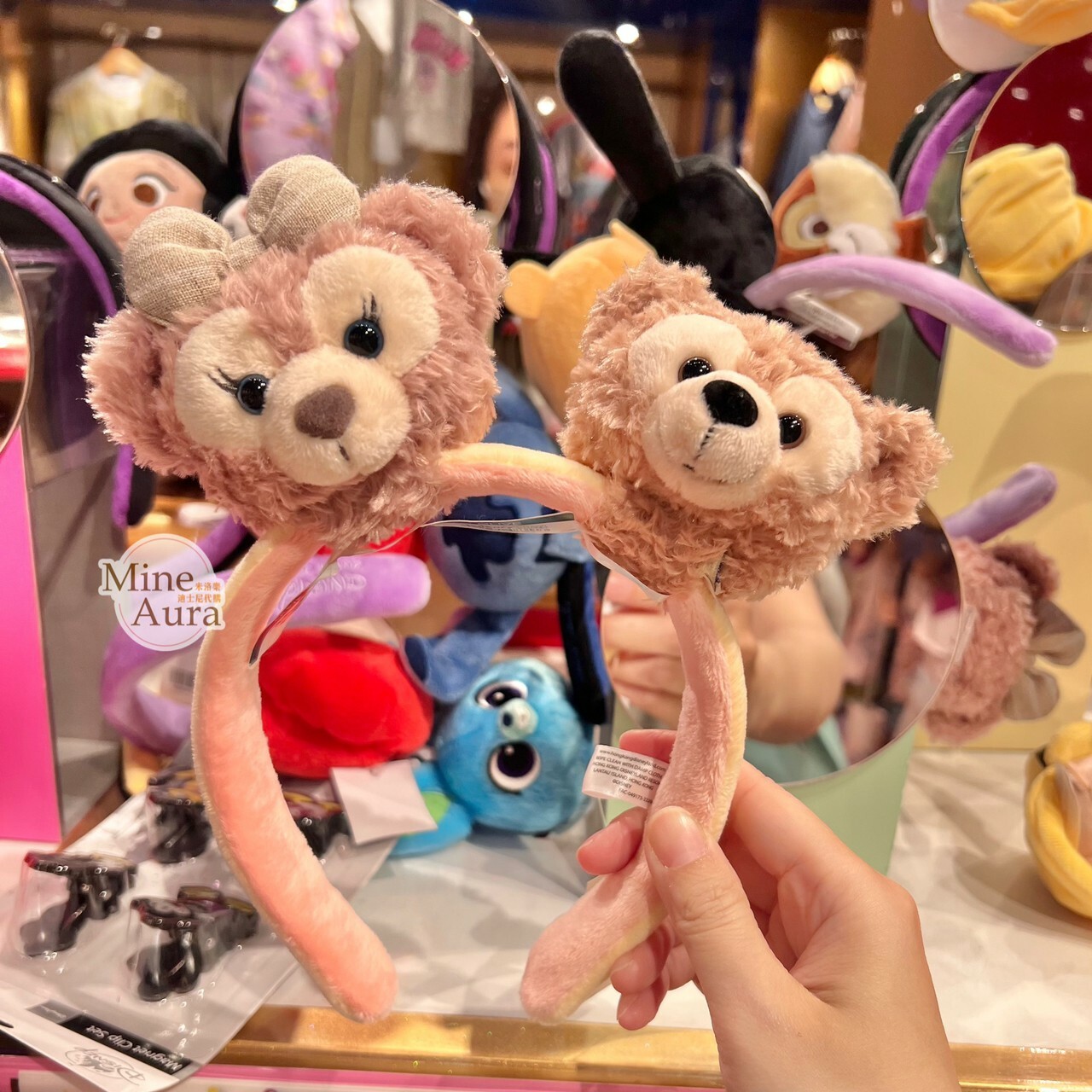 雪莉玫 ShellieMay 大頭造型 絨毛 迷你公仔 娃娃 (搭配個人客製髮圈用) -香港迪士尼樂園