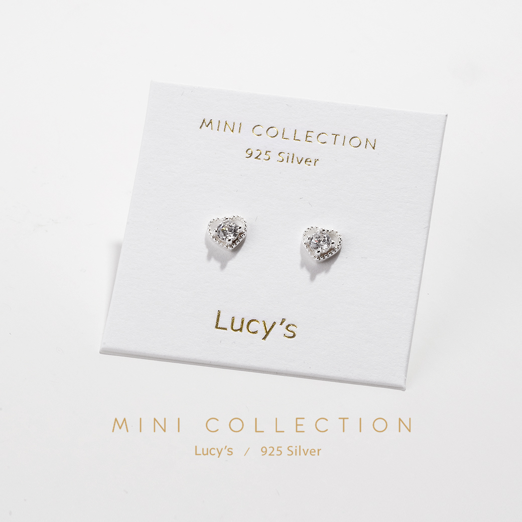 925純銀〔輕銀系列〕心鑽 耳環 (106658)