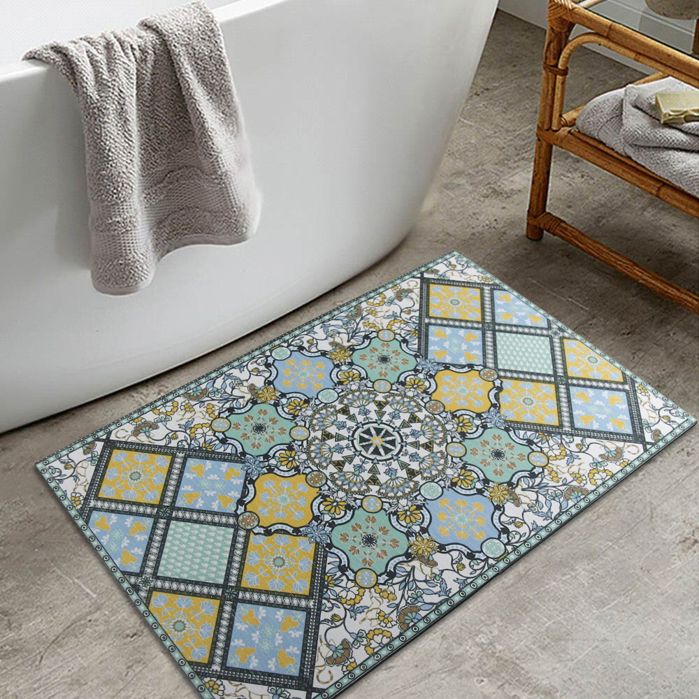科技絨舒柔吸水地墊-拜占庭花磚BS-864