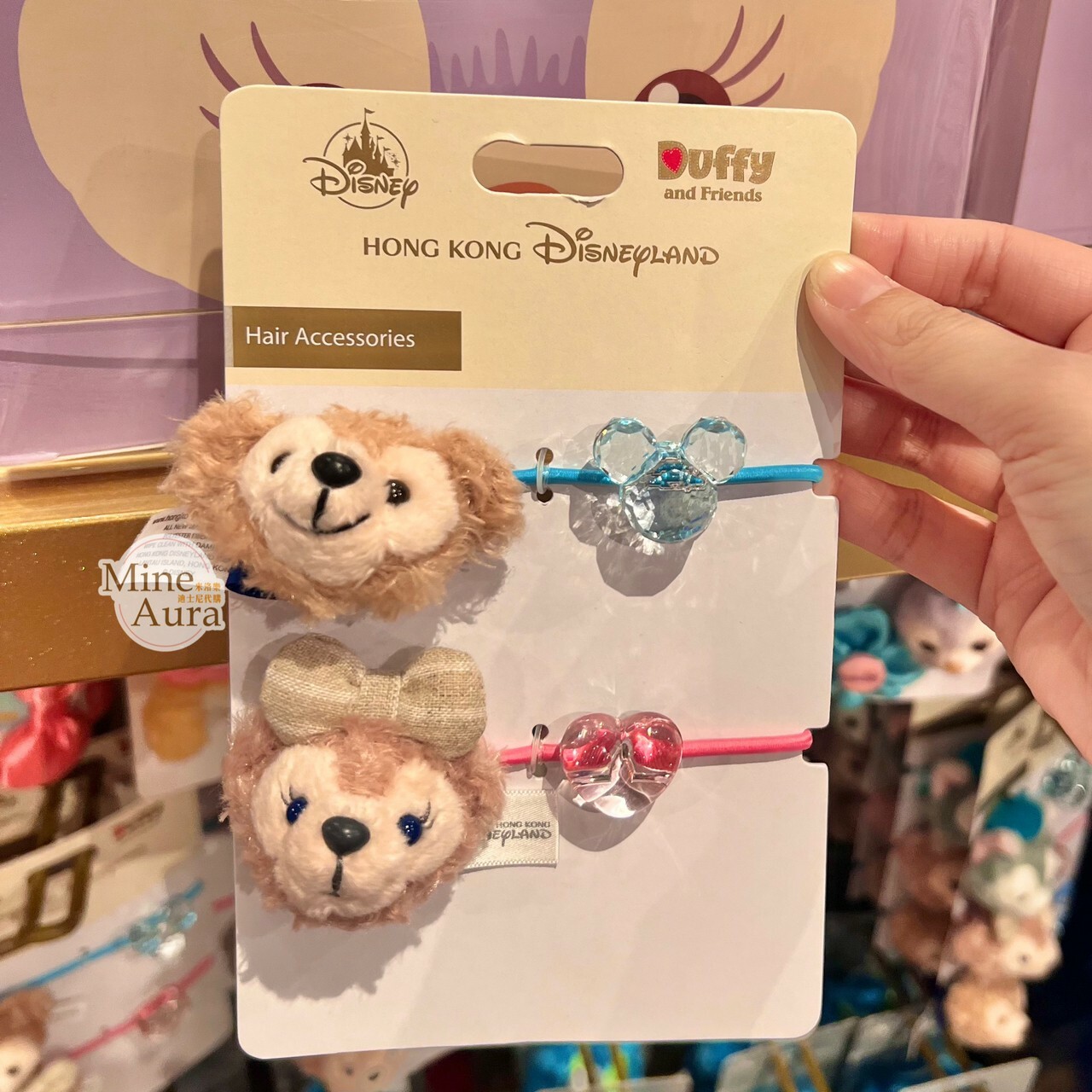 達菲 Duffy 雪莉玫 ShellieMay 大頭絨毛 髮束 2入組 髮飾 -香港迪士尼樂園