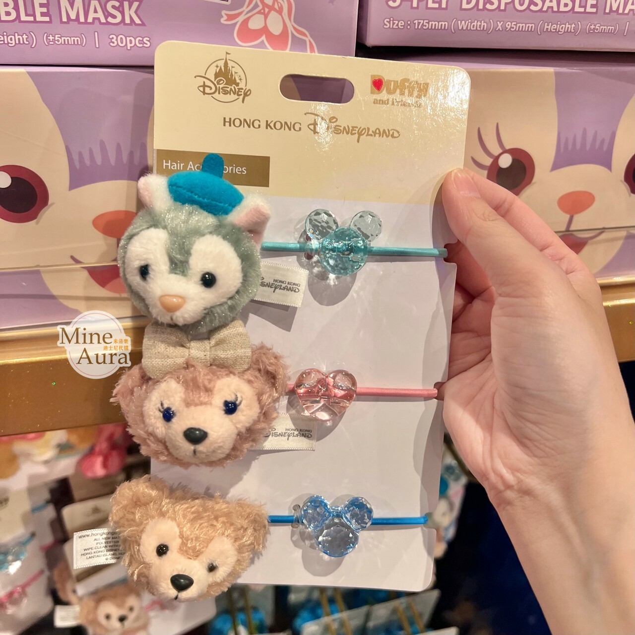 達菲 Duffy 大頭絨毛 髮束 3入組 髮飾 D&F達菲系列 -香港迪士尼樂園