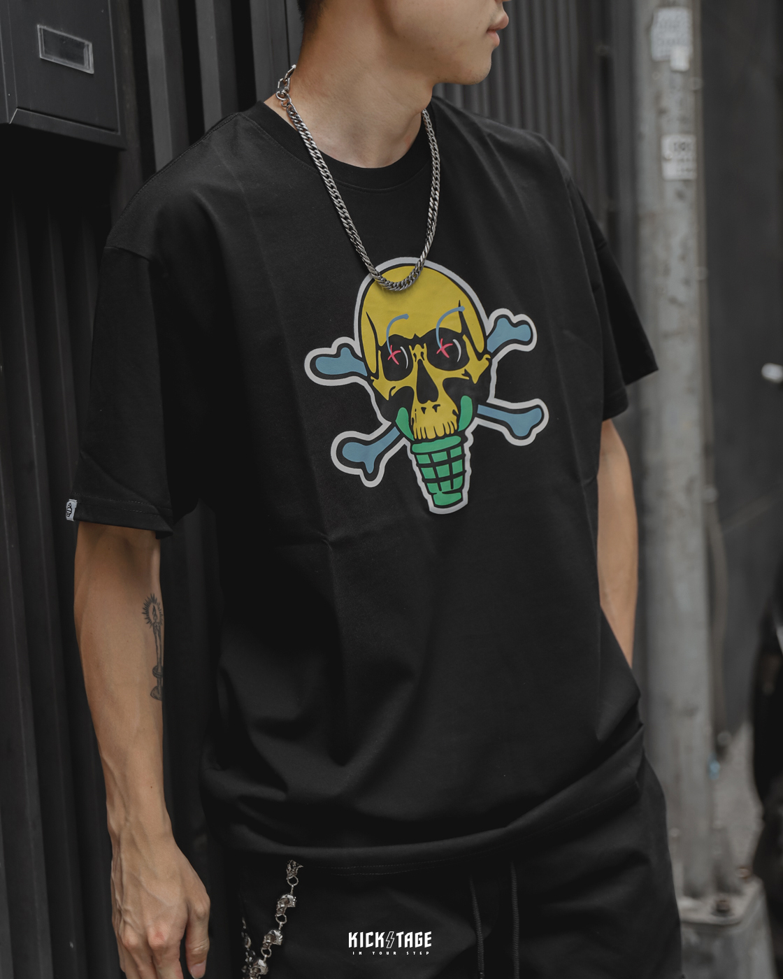 **特價商品售出不退換**ICE CREAM REVEAL SS TEE 黑色 冰淇淋 櫻桃 骷髏 印花 短T【431-2201】