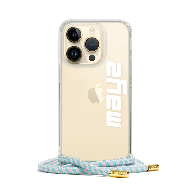 時髦字體 - (客製化) iPhone透明掛繩手機殼