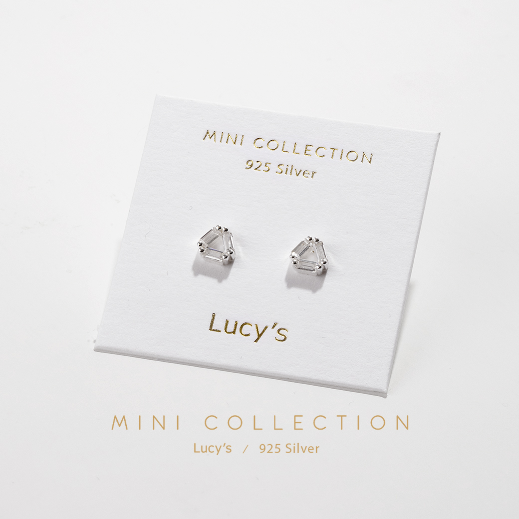 *925純銀〔輕銀系列〕三角水晶 耳環 (106890)