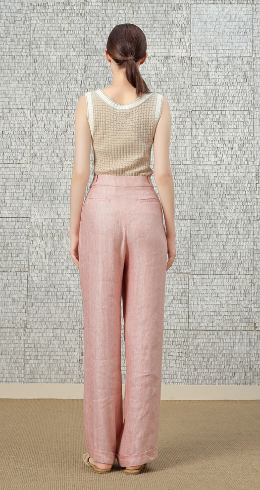 BC1EE125B1 午後漫遊珊瑚紅休閒薄西裝褲