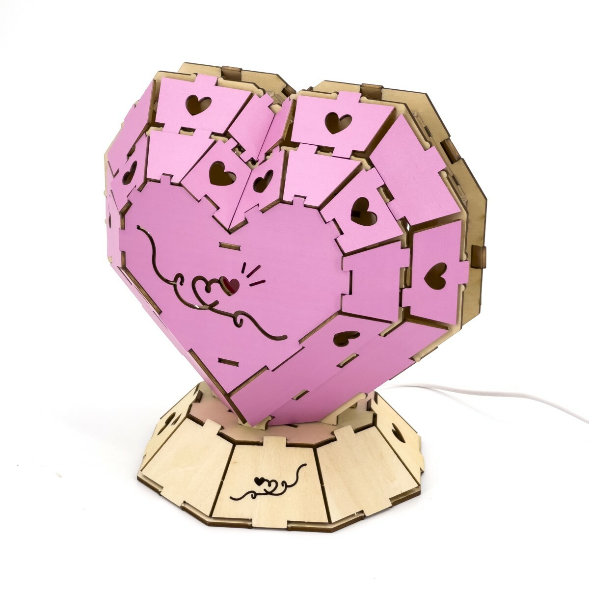 Team Green 3D Plywood Puzzle - Moodlight Heart