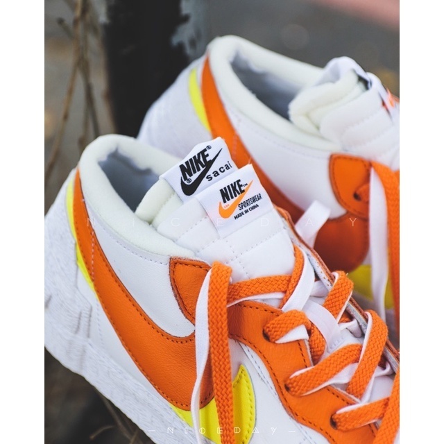 NICEDAY 代購 Nike Blazer Low X Sacai 白橘 雙勾 解構 聯名 DD1877-100