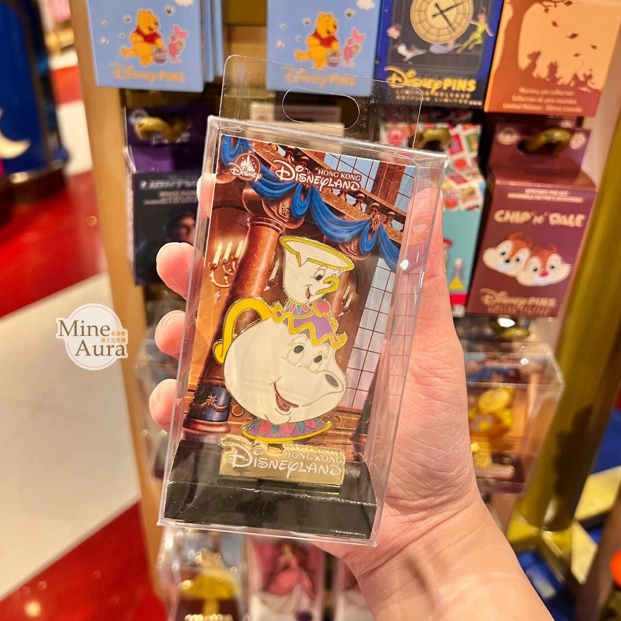 茶壺太太 Mrs. Potts 阿齊 Chip 徽章 PIN 美女與野獸 Beauty and the Beast -香港迪士尼樂園