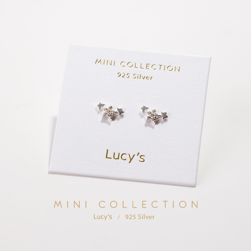 925純銀〔輕銀系列〕星星相連 耳環 (106667)