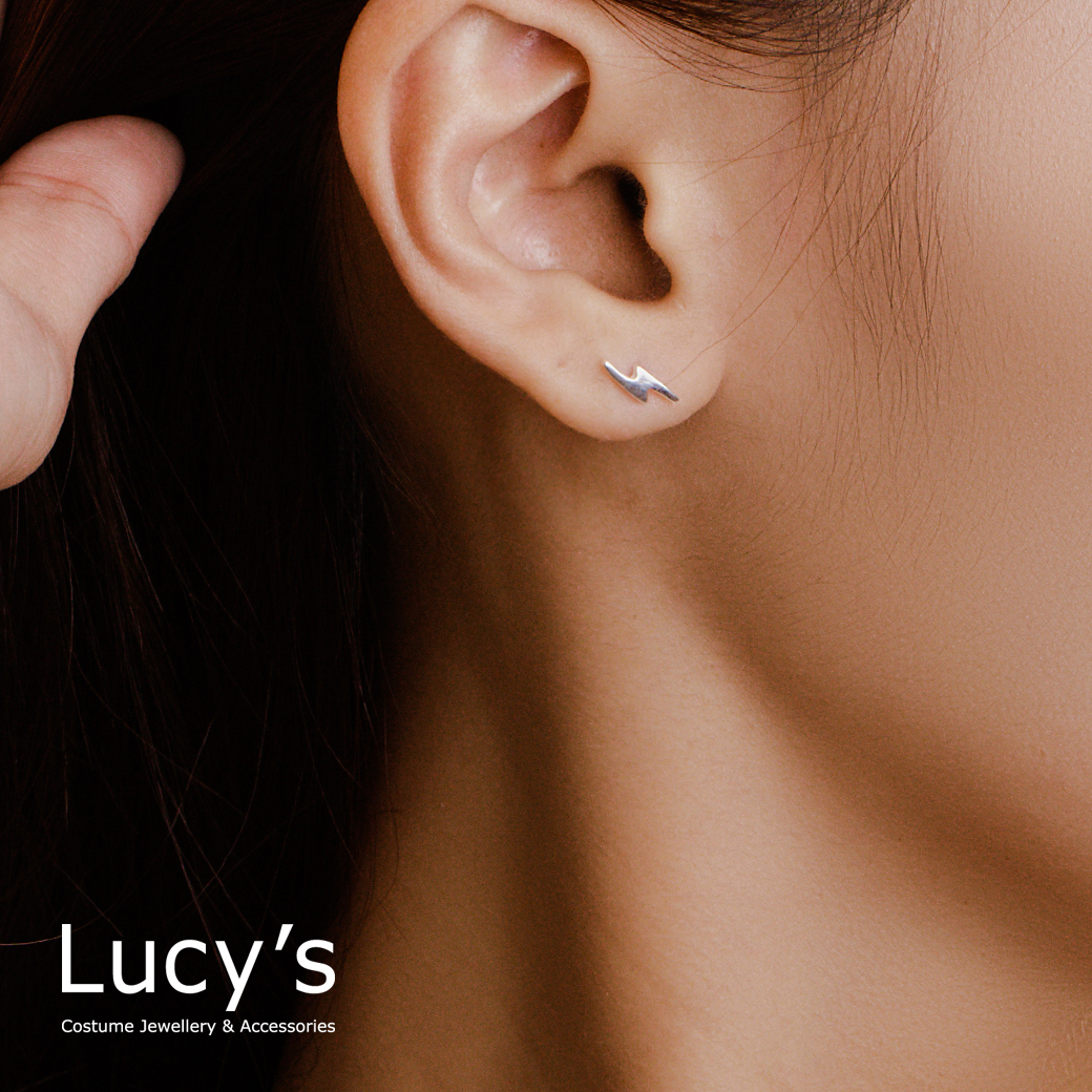 *925純銀〔輕銀系列〕霹靂 耳環 (94857)