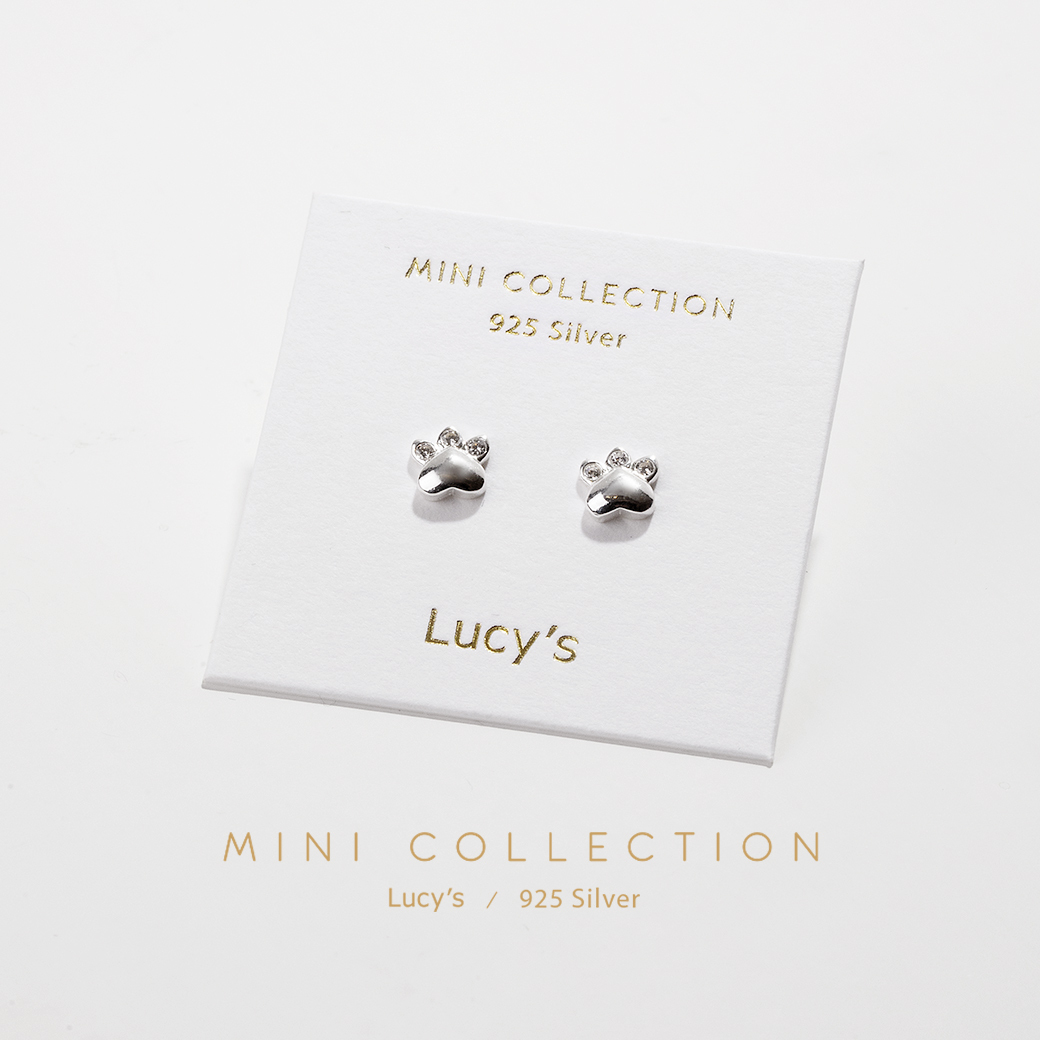 925純銀〔輕銀系列〕小熊掌 耳環 (106660)